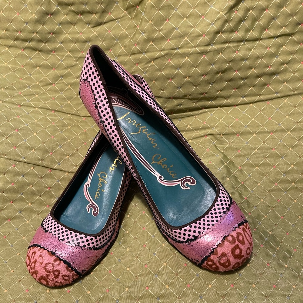 Pink Irregular Choice Kitten Heels